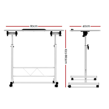Laptop Desk Table Adjustable 80CM White