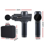Massage Gun 30 Speed 6 Heads Vibration Muscle Massager Chargeable Black