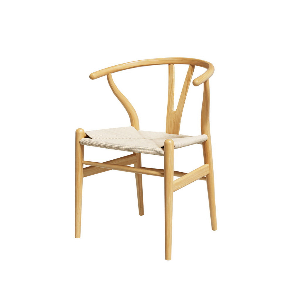 Wishbone Dining Chairs Ratter Seat Solid Wood Frame Cafe Lounge Chair