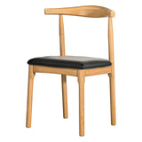 Dining Chair Replica Leather Upholstered Cafe Kitchen Chair Black