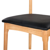 Dining Chair Replica Leather Upholstered Cafe Kitchen Chair Black