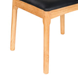 Dining Chair Replica Leather Upholstered Cafe Kitchen Chair Black