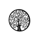 Metal Wall Art Hanging Sculpture Home Decor Leaf Tree of Life Round Frame