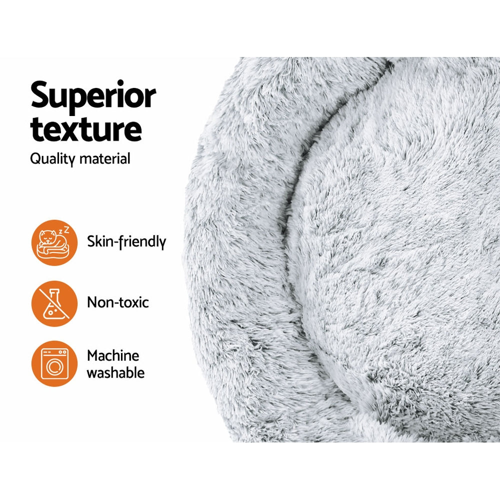 Pet Bed Dog Cat 110cm Calming Extra Large Soft Plush Charcoal