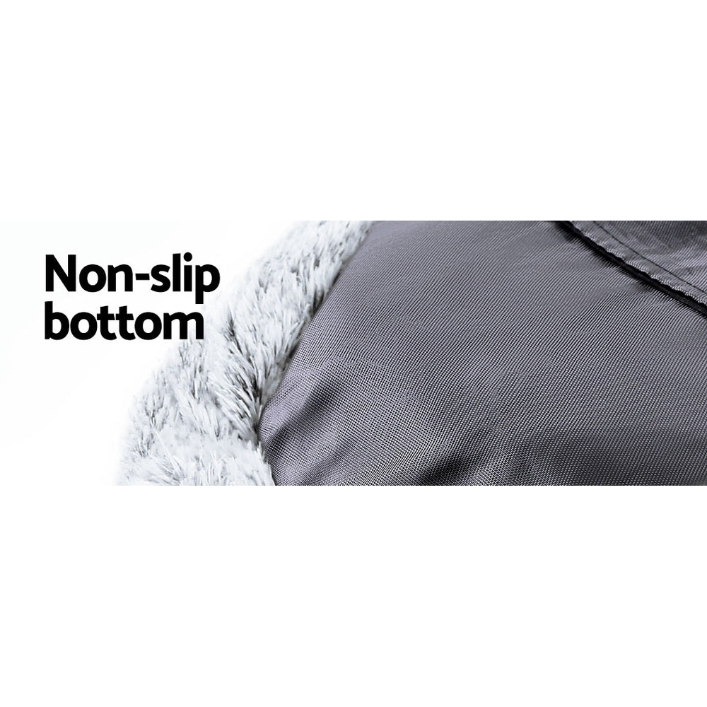 Pet Bed Dog Cat 110cm Calming Extra Large Soft Plush Charcoal