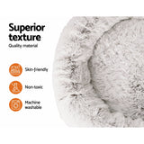 Pet Bed Dog Cat 110cm Calming Extra Large Soft Plush White Brown