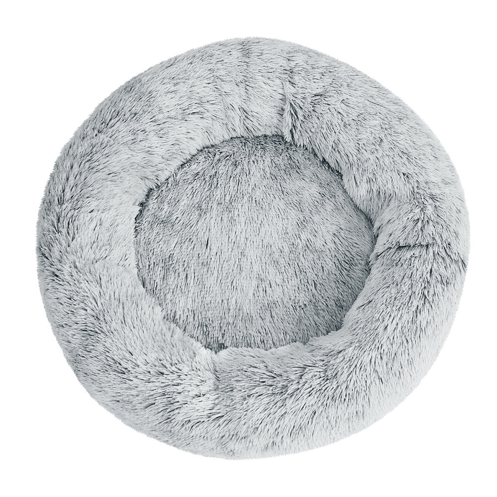 Pet Bed Dog Cat 90cm Large Calming Soft Plush Charcoal