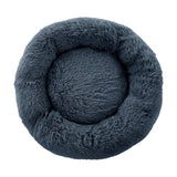 Pet Bed Dog Cat 90cm Large Calming Soft Plush Bed Dark Grey