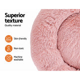 Pet Bed Dog Cat 90cm Large Calming Soft Plush Pink