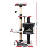 Cat Tree 112cm Tower Scratching Post Scratcher Wood Condo House Furniture