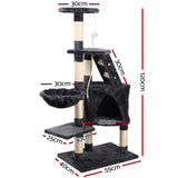 Cat Tree 120cm Tower Scratching Post Scratcher Wood Condo House Bed Toys