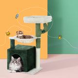 Cat Tree 78cm Scratching Post Tower Scratcher Wood Condo House Bed Toys Green