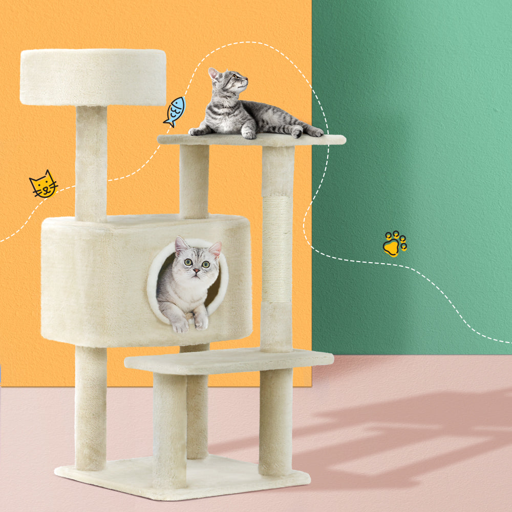 Cat Tree 90cm Scratching Post Tower Scratcher Wood Condo House Bed Trees