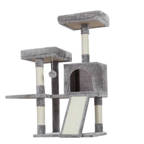 Cat Tree 103cm Tower Scratching Post Scratcher Wood Condo House Trees Grey