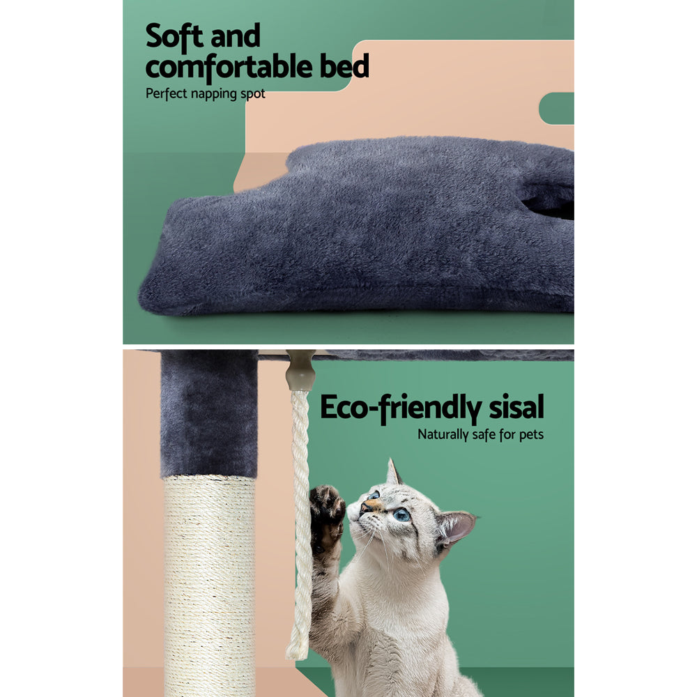 Cat Tree 102cm Scratching Post Tower Scratcher Condo House Board Grey
