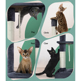 Cat Tree 102cm Scratching Post Tower Scratcher Condo House Board Grey