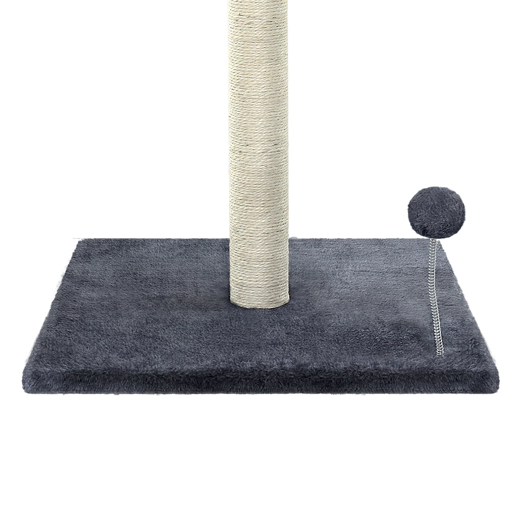 Cat Tree 105cm Scratching Post Scratcher Tower Condo House Hanging toys Grey