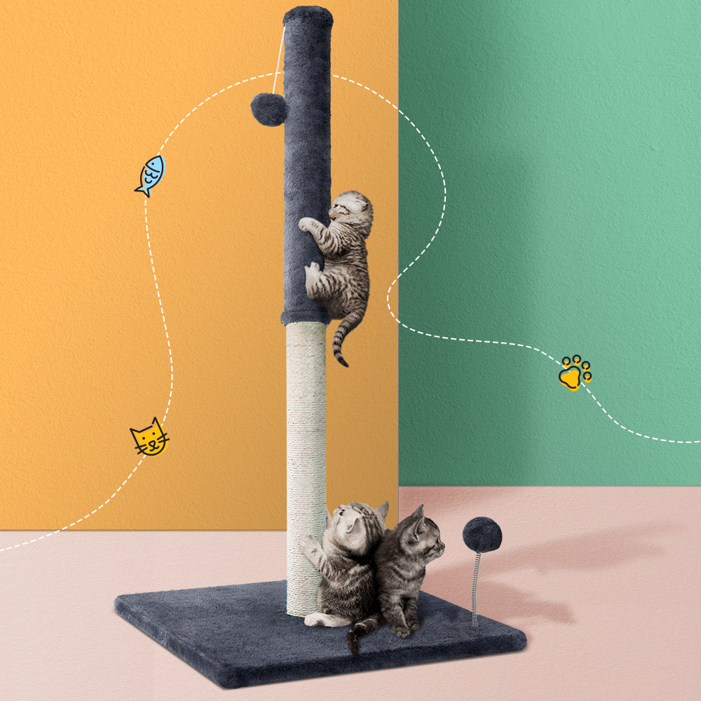 Cat Tree 105cm Scratching Post Scratcher Tower Condo House Hanging toys Grey