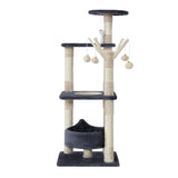 Cat Tree 110cm Tower Scratching Post Scratcher Wood Condo House Bed Toys