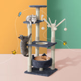 Cat Tree 110cm Tower Scratching Post Scratcher Wood Condo House Bed Toys