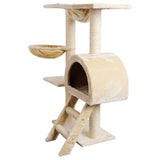 Cat Tree 100cm Tower Scratching Post Scratcher Condo House Trees Bed Beige