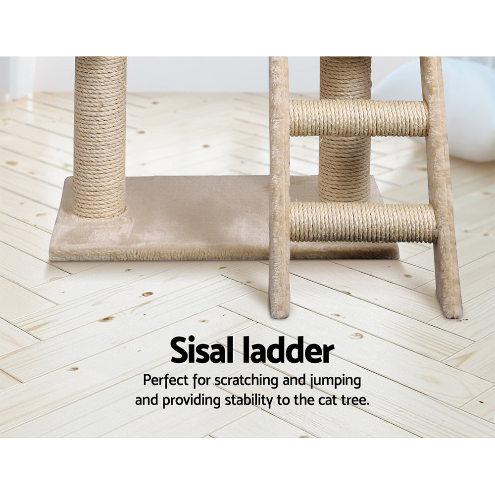 Cat Tree 100cm Tower Scratching Post Scratcher Condo House Trees Bed Beige