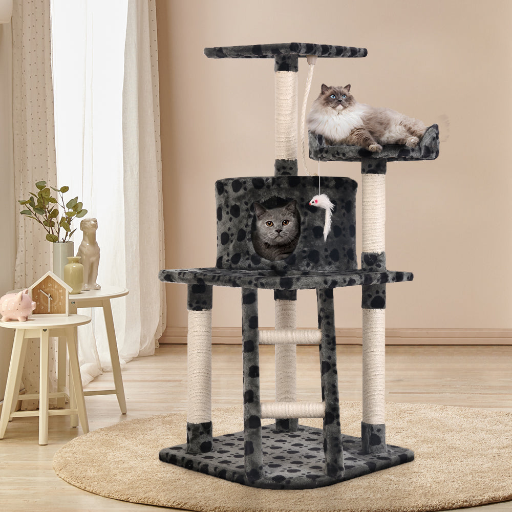 Cat Tree 120cm Tower Scratching Post Scratcher Trees Bed Wood Condo Toys Bed