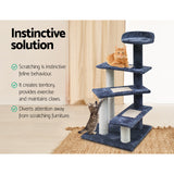 Cat Tree 100cm Scratching Post Scratcher Tower Wood Condo House Trees Bed