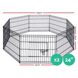 2x24" 8 Panel Dog Playpen Pet Fence Exercise Cage Enclosure Play Pen