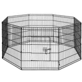 30" 8 Panel Dog Playpen Pet Fence Exercise Cage Enclosure Play Pen