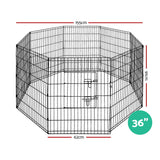 36" 8 Panel Dog Playpen Pet Fence Exercise Cage Enclosure Play Pen