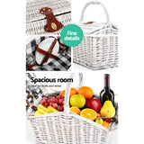 2 Person Picnic Basket Set Insulated Blanket Bag