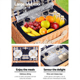4 Person Picnic Basket Set Insulated Blanket