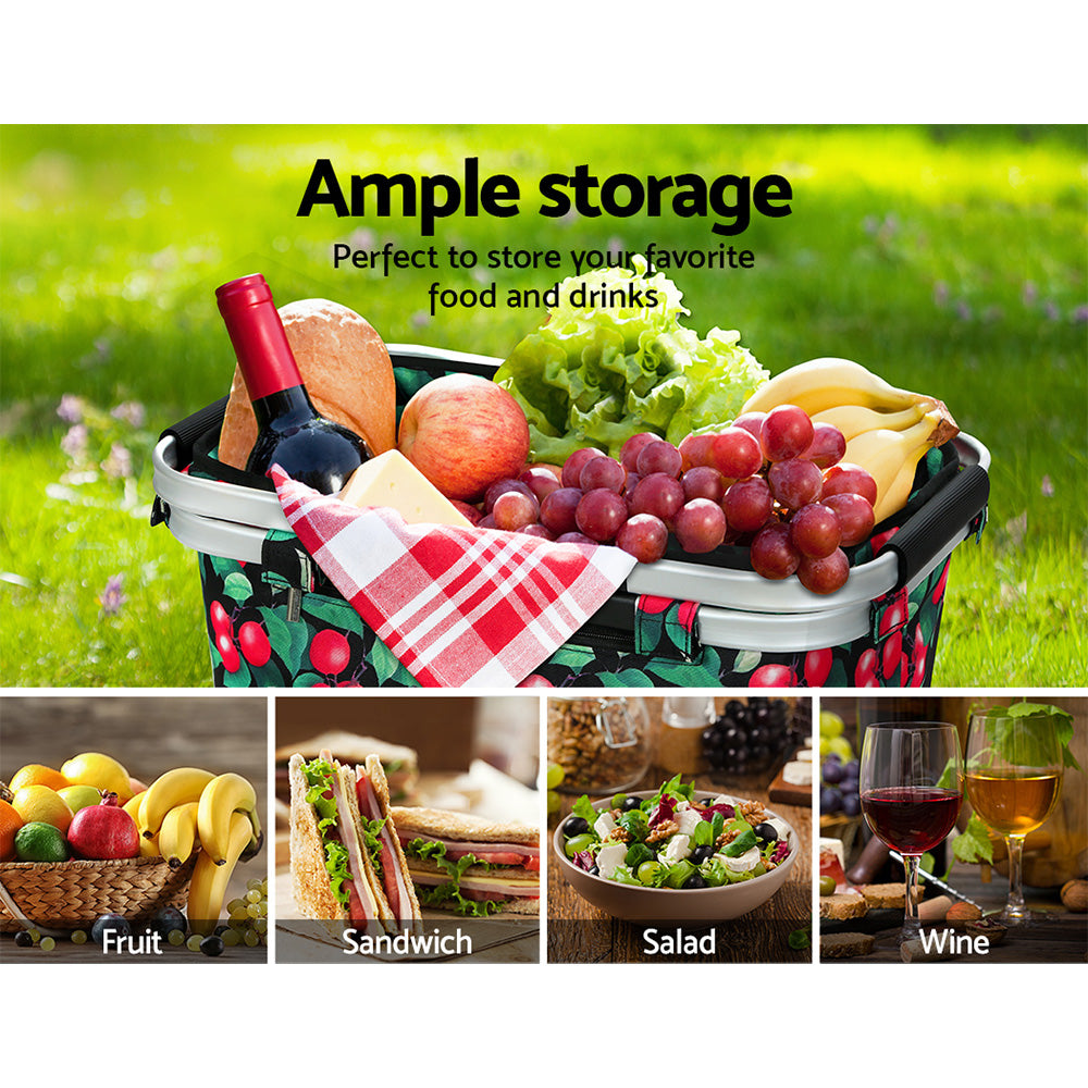 Picnic Basket Folding Bag Hamper Food Storage Insulated