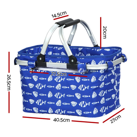 Picnic Basket Folding Bag Hamper Food Insulated Storage