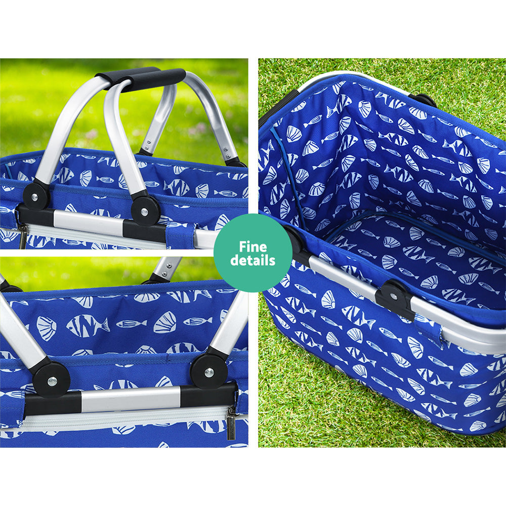 Picnic Basket Folding Bag Hamper Food Insulated Storage