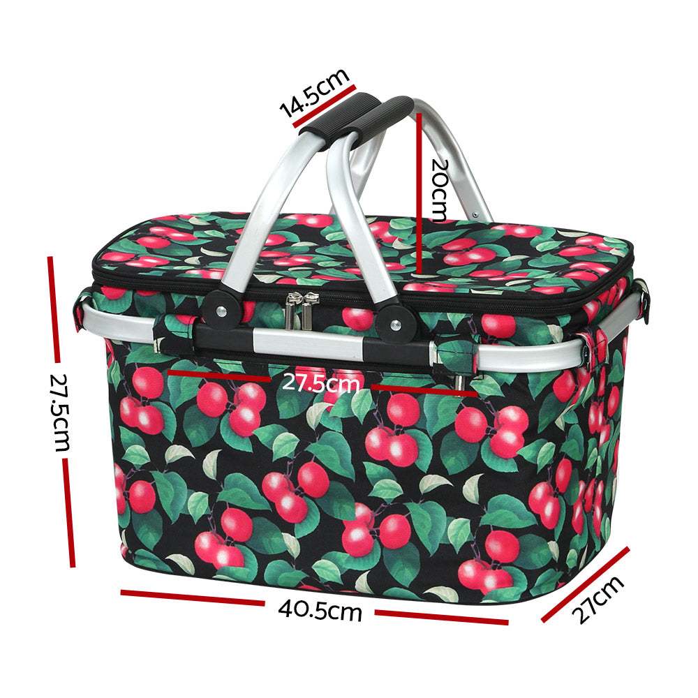 Picnic Basket Folding Bag Hamper Insulated Storage Food Cover