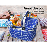 Picnic Basket Folding Bag Hamper Food Insulated Cover Storage