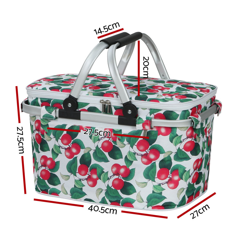 Picnic Basket Folding Bag Hamper Insulated Food Cover Storage