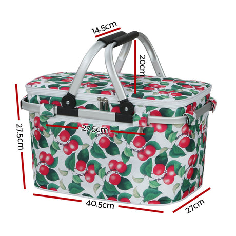 Picnic Basket Folding Bag Hamper Insulated Food Cover Storage