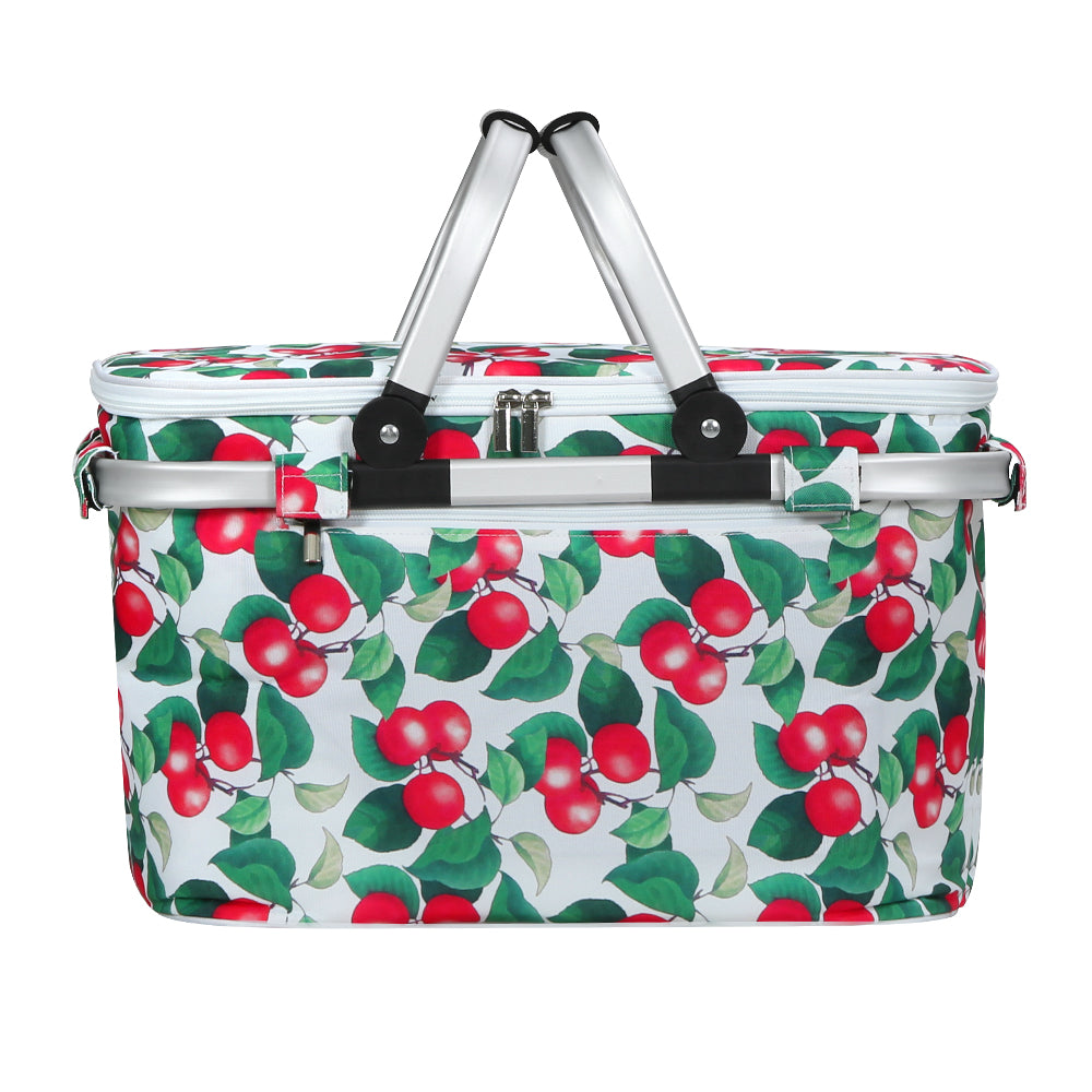 Picnic Basket Folding Bag Hamper Insulated Food Cover Storage