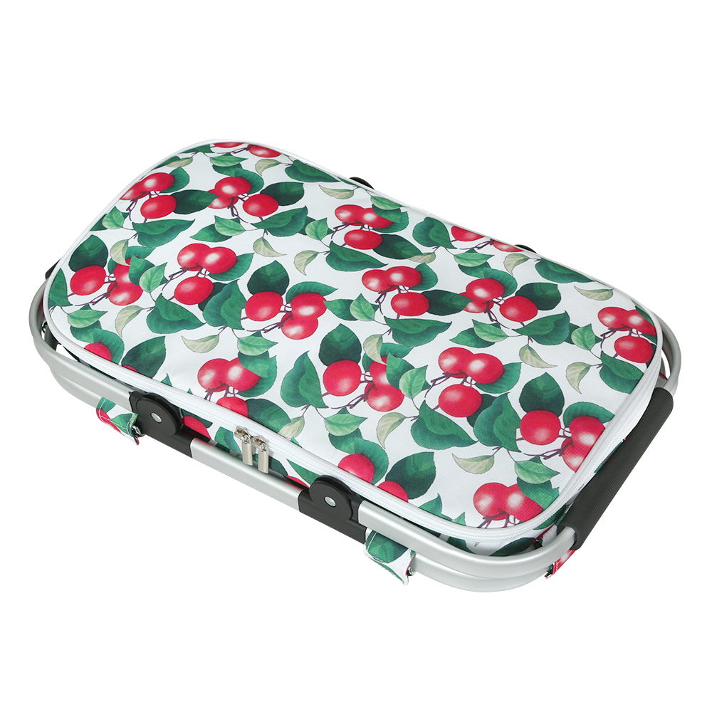 Picnic Basket Folding Bag Hamper Insulated Food Cover Storage