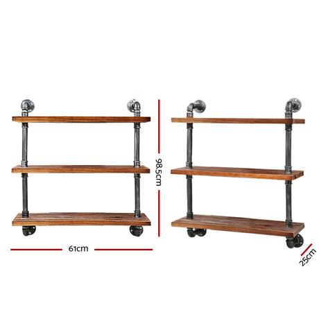 Floating DIY Pipe Shelf 3 Tiers - IRMA