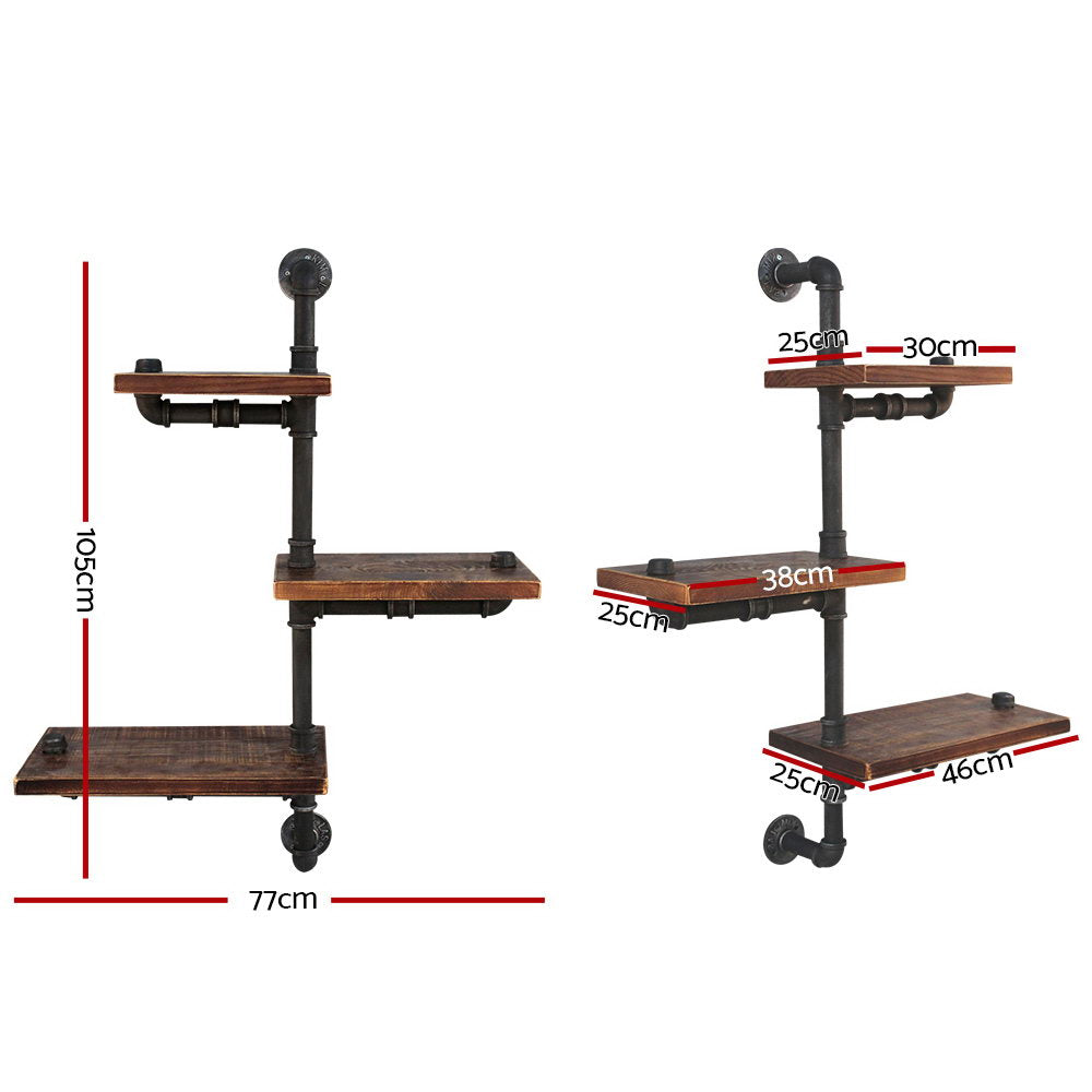 Floating DIY Pipe Shelf 3 Tiers - IVAN