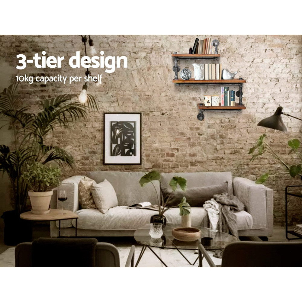 Floating DIY Pipe Shelf 3 Tiers - IONA
