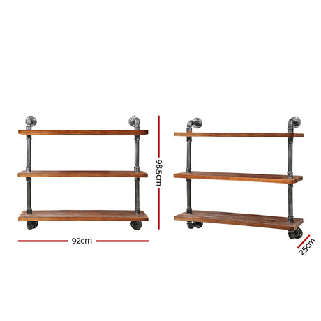 Floating DIY Pipe Shelf 3 Tiers - ISSA