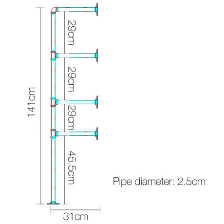 Floating DIY Pipe Shelf Metal Brackets Set of 2