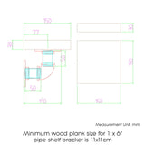 Floating DIY Pipe Shelf Metal Brackets Set of 8