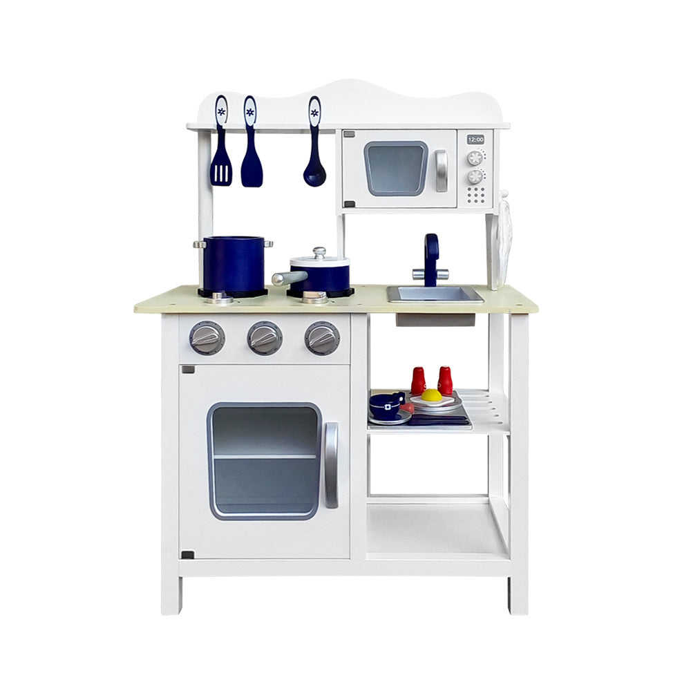 Kids Kitchen Play Set Wooden Pretend Toys Cooking Children Cookware Food