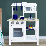 Kids Kitchen Play Set Wooden Pretend Toys Cooking Children Cookware Food